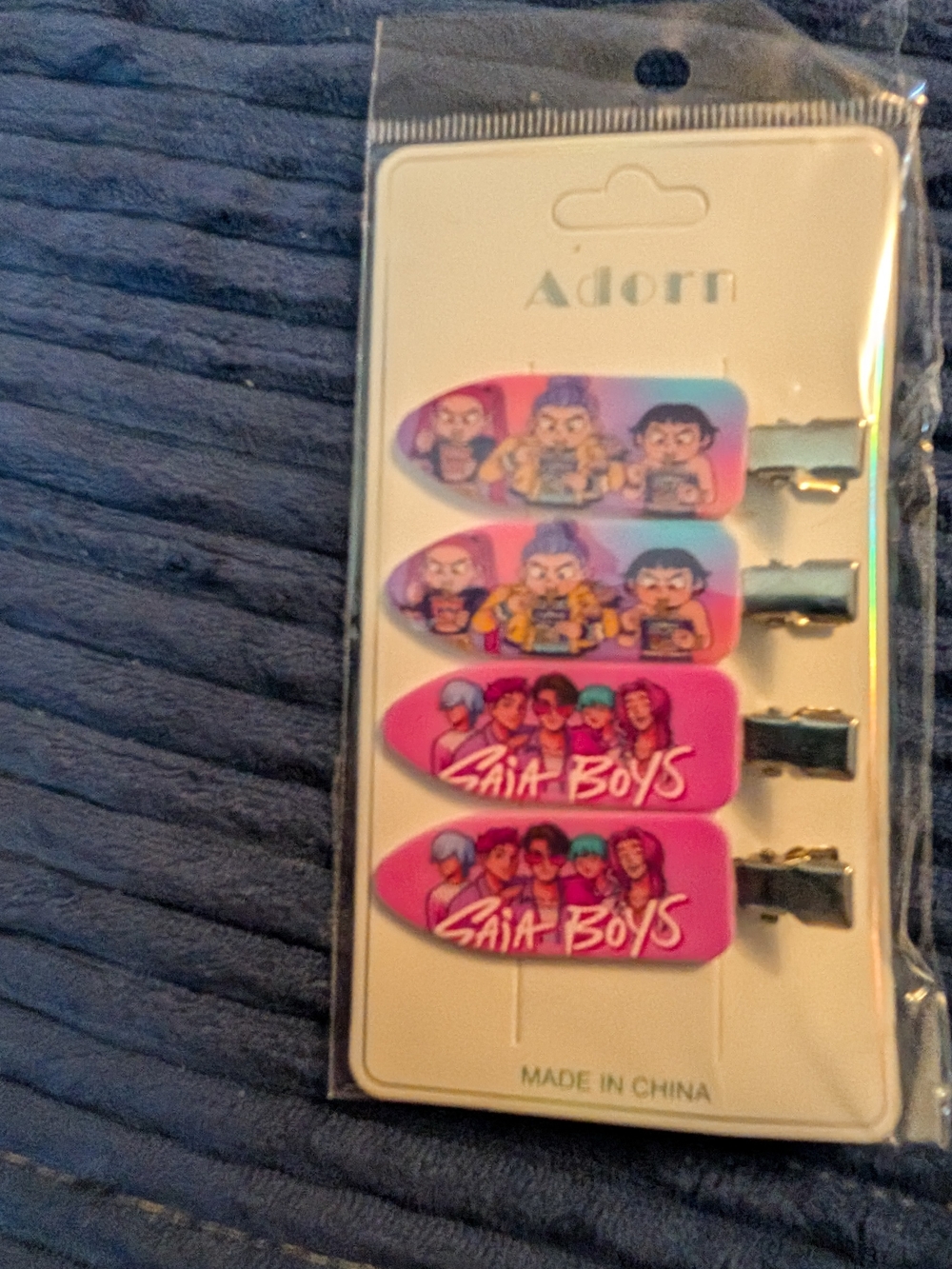 Kids Gaia Boys Pink & Purple Hair Clips - Set of 4